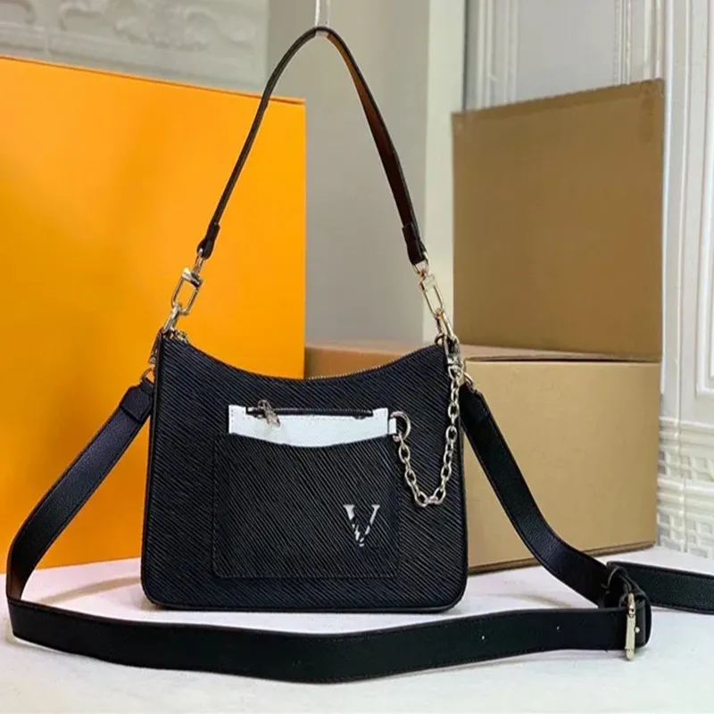 designer bag Marelle NM Bag totes Adjustable Straps Single Shoulder Handbags with Solid Bags cross body bag M59486 Denim Leather Open Pocket Black Color Best Quality