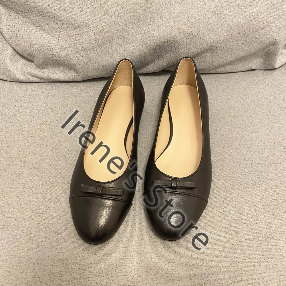 Sandaler S Shoes For Woman Top äkta läder Womens Flats Plus Size 3442 Ballet Round Toes Slipon 230325