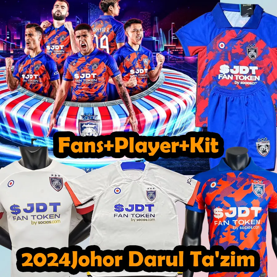 2024 Johor Darul Ta'zim F.C.Camisas de futebol 2023 2024 JDT # 19 AKHYAR.R Malásia Super League23/24 Home Red Away White homens fãs jogador camisa de futebol uniforme top