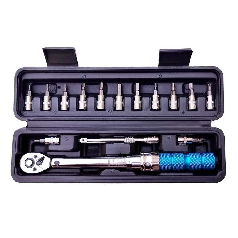 Conjunto de chaves de torque 15pcs 1/4 "2-24nm Allen Key Tool Socket Spankner Spanner Repair Kit