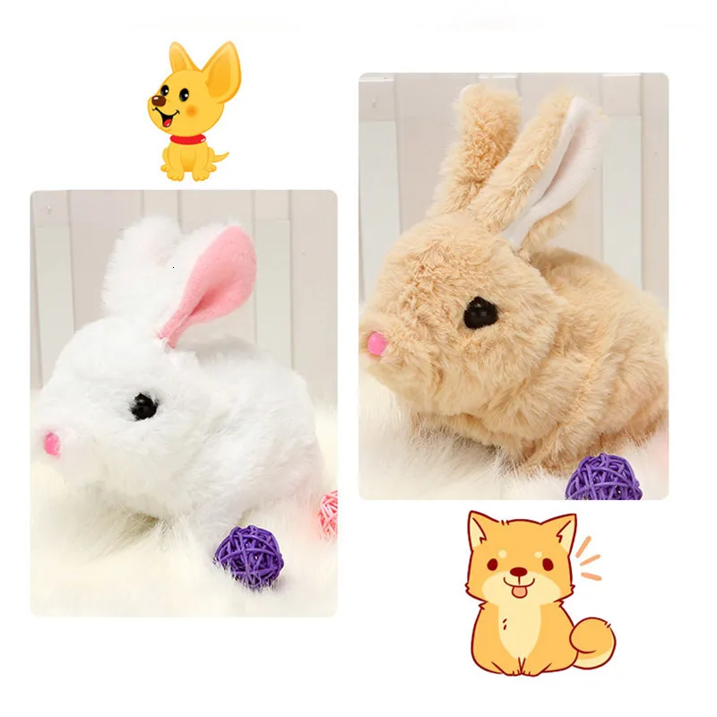 Interactive White Rabbit Rabbit Soft Toy Educational Simulation Stuffed Animal For Kids Soft And