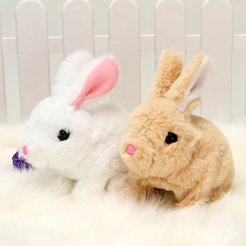 Interactive White Rabbit Rabbit Soft Toy Educational Simulation Stuffed Animal For Kids Soft And
