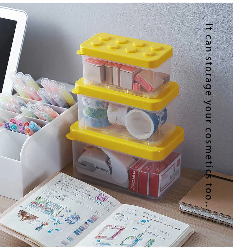 SHIMOYAMA Kids Building Blocks Storage Box Toys Organizer Case Space Saving Stackable Small Particle Block Sundries Container