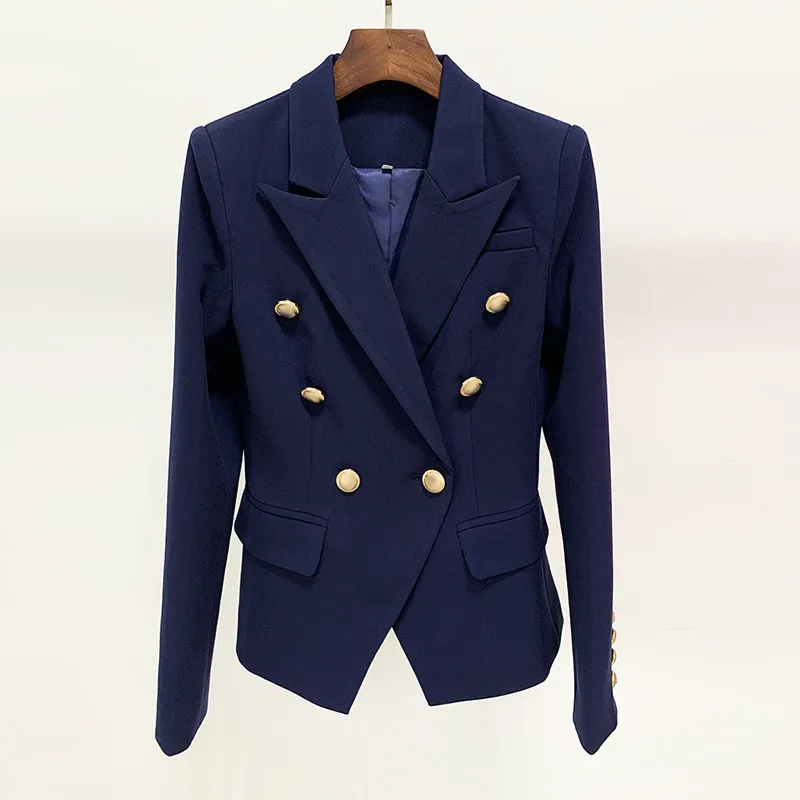 Women's Suits & Blazers business HIGH QUALITY banquet Designer Jacket  Metal Buttons Double Breasted Slim Fitting loveyourself Blazer Y062