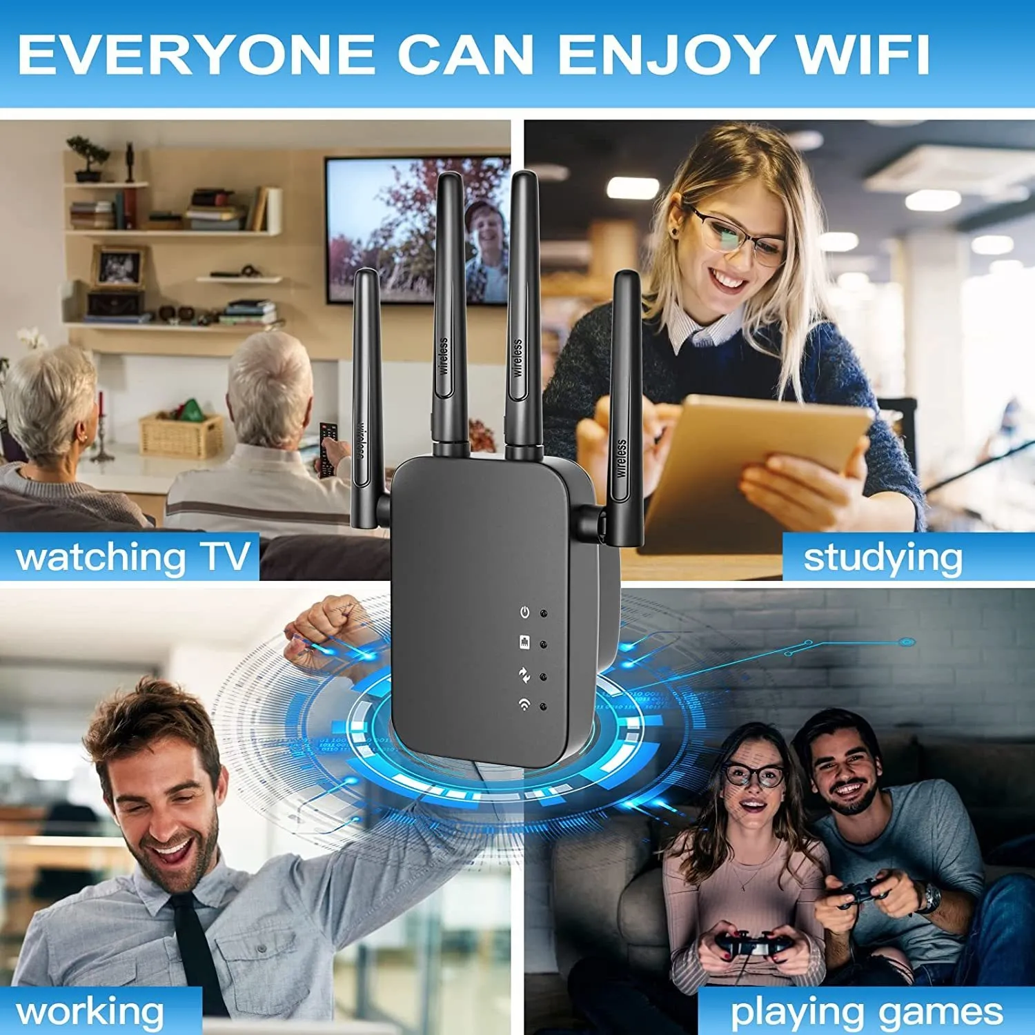 Wifi Extender Long Range Signal Booster For Home Coverage_voghion.com