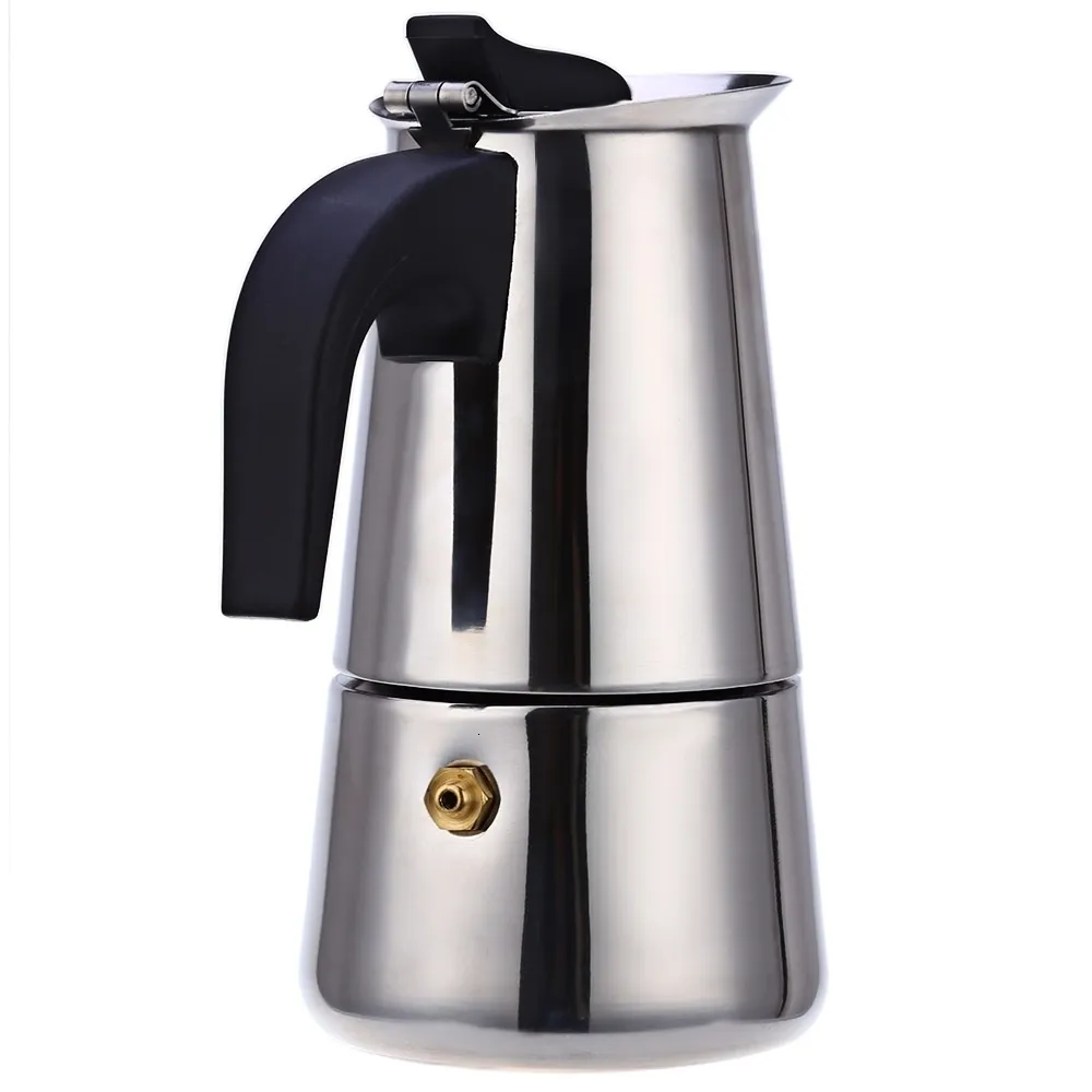 Coffee Pots 2469 Cups Coffee Maker Pot Stainless Steel Mocha Espresso Latte Stovetop Filter Moka Coffee Maker Coffee Pot for Kitchen Z20 230324