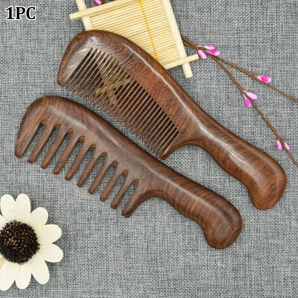 Brosses à cheveux Peigne en bois de santal Parfum naturel Brosse de santé en bois Démêler Dent large Antistatique Femmes Taille longue Accueil Outils Salon 230325