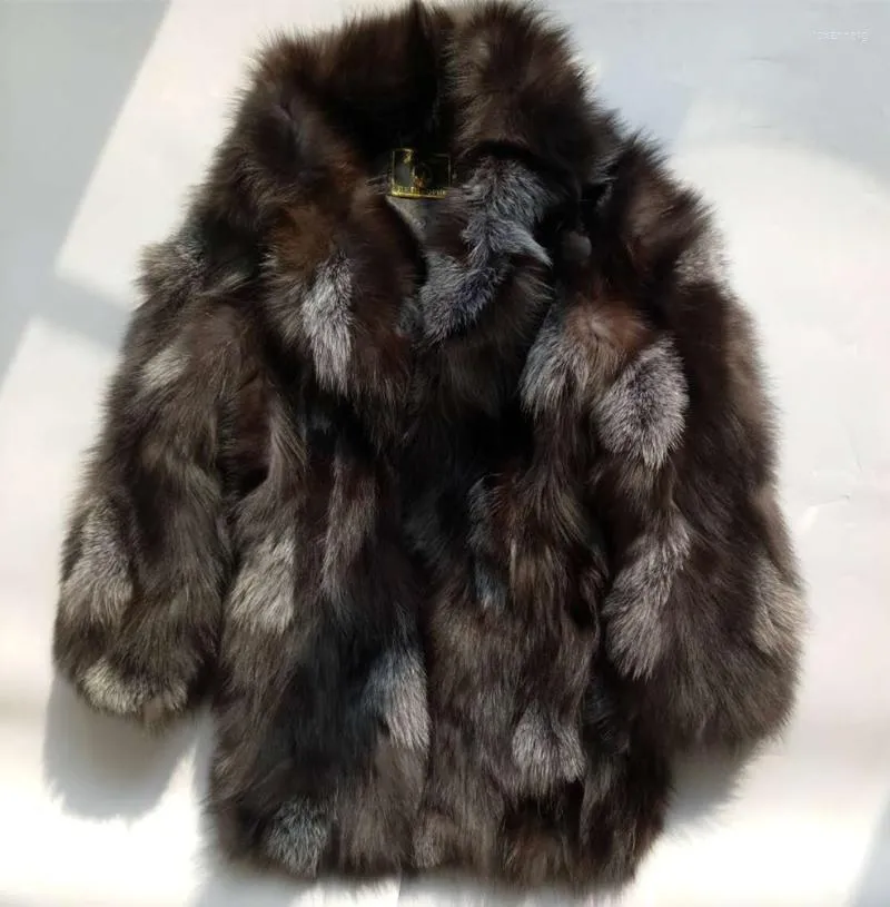 Kvinnors päls kvinnors faux äkta riktiga naturliga kappa mode engelska krage varm vinterjacka utkläder anpassad stor storlek