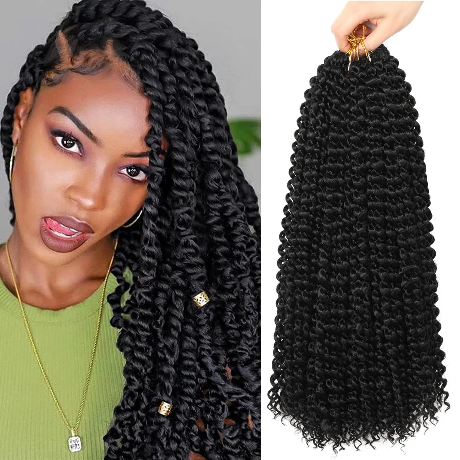 Ombre 100% Kanekalon Bohème Passion Twist Cheveux 18 pouces Tresses Vague D'eau Passion Twist Crochet Cheveux