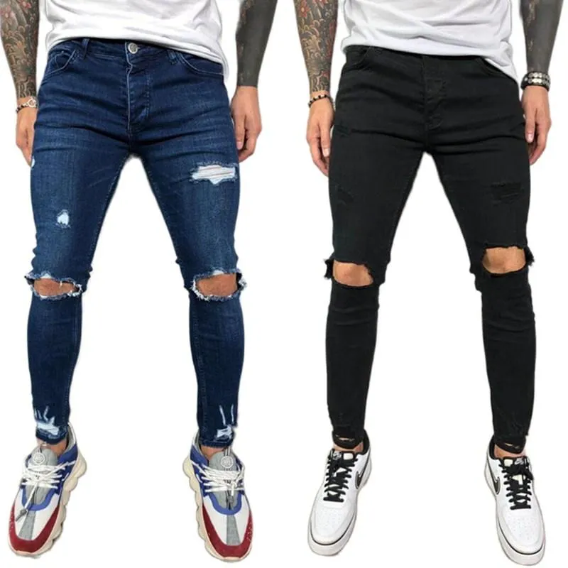 Heren jeans bolun joggingbroek sexy gat broek casual zomer herfst mannelijk gescheurde mager slanke motorrijder voor mannen