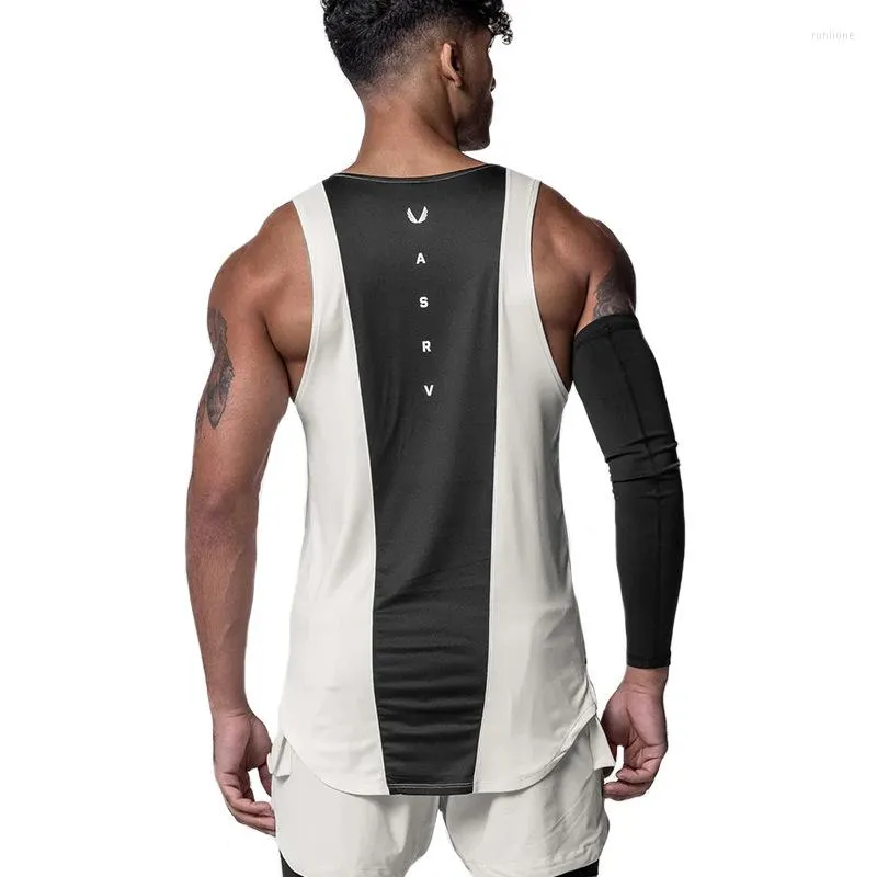 Herrtankstoppar Sommaren Sports Vest snabb torr ärmlös t-shirt Crewneck Running Fitness Men Bodybuilding Mens Top