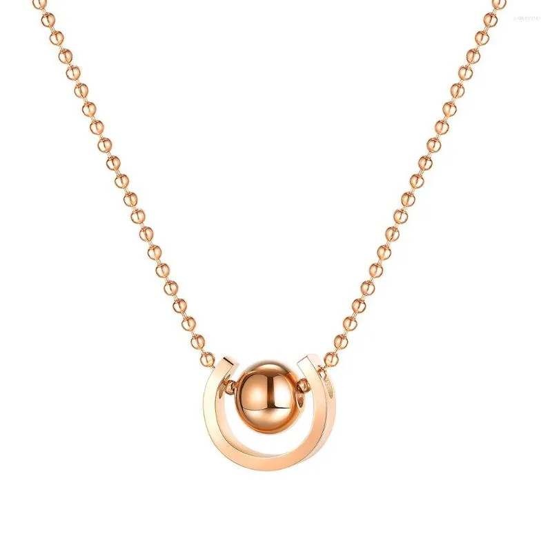 Chains Yo Necklace Rose Gold-color Round Jewelry With Beautiful CZ Stone Bead Chain