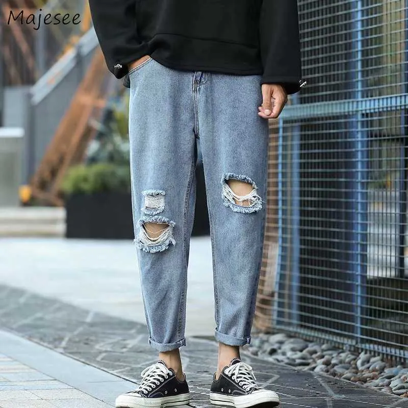 Ripped bottom cheap jeans mens