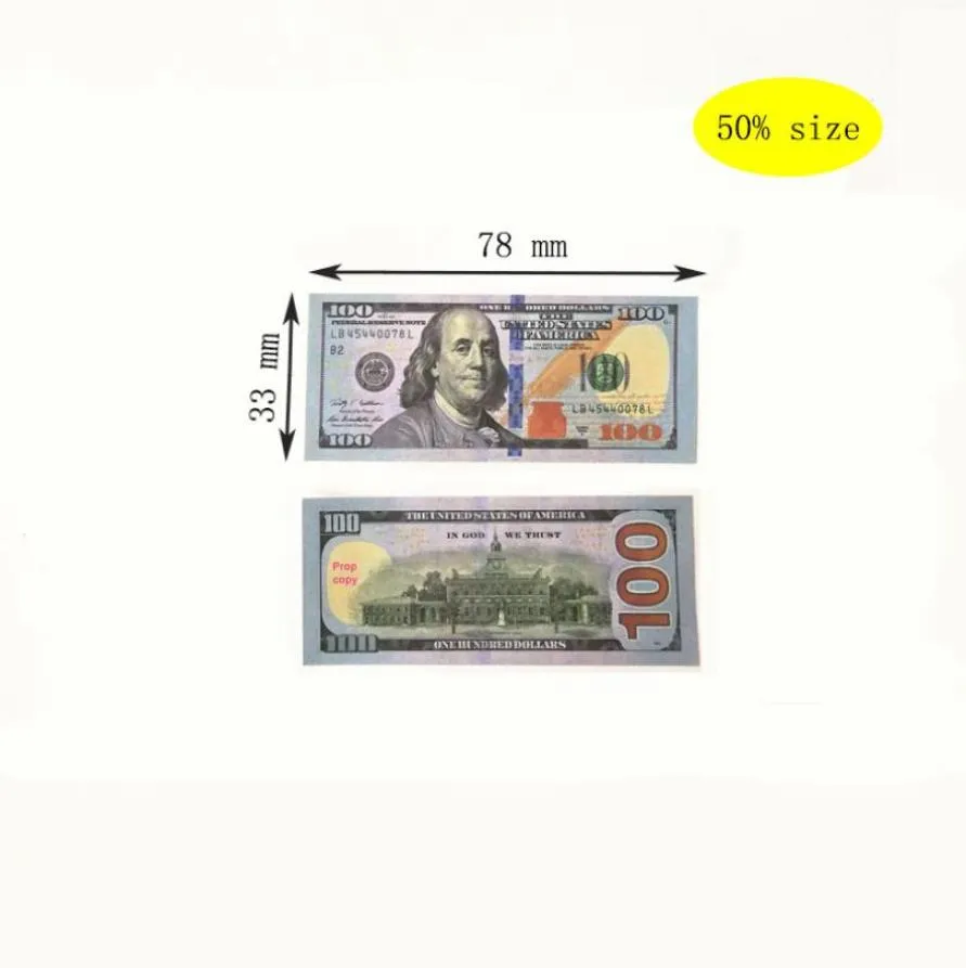 Best 3A Size Movie Props Party Game Dollar Bill Counterfeit Currency 1 5 10 20 50 100 Face Value of US Dollars Fake Money Toy Gift 1005111275