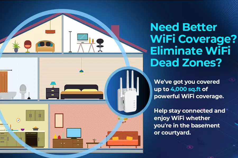 Wifi Extender Long Range Signal Booster For Home Coverage_voghion.com