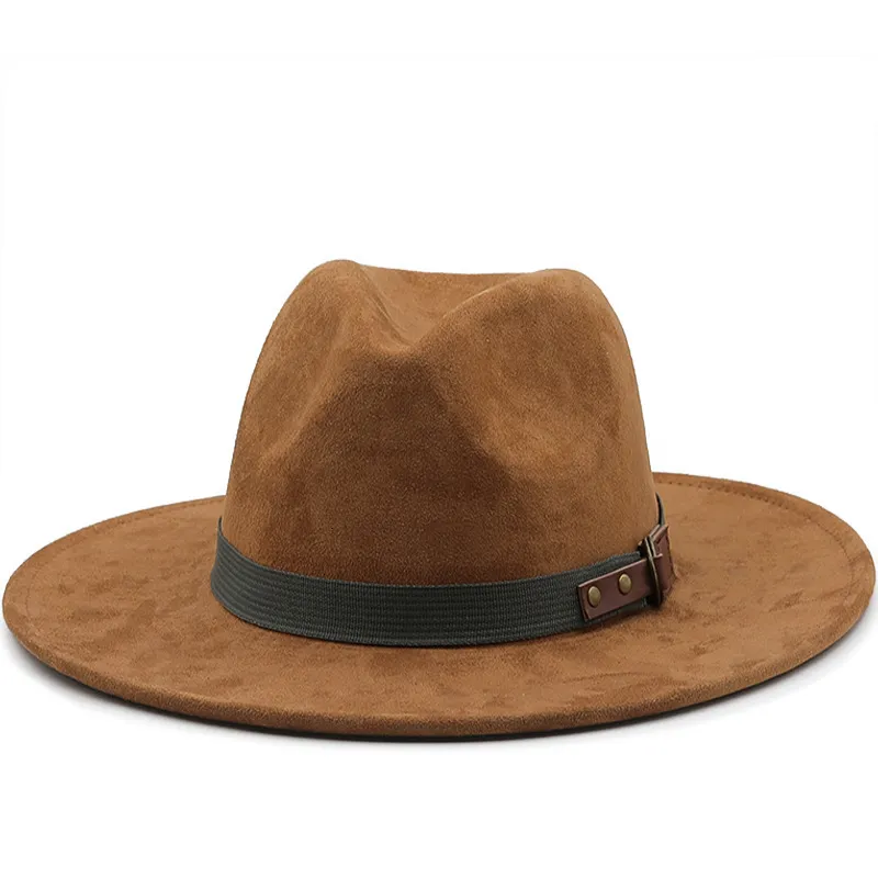 Mens Vintage Hats Suede Fedora: Wide Brim Jazz Hat For Women