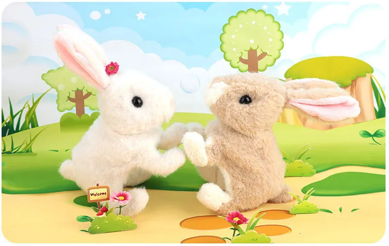Interactive Robot Rabbit Toy - Electric Plush Pet, Walking, Jumping, RC ...
