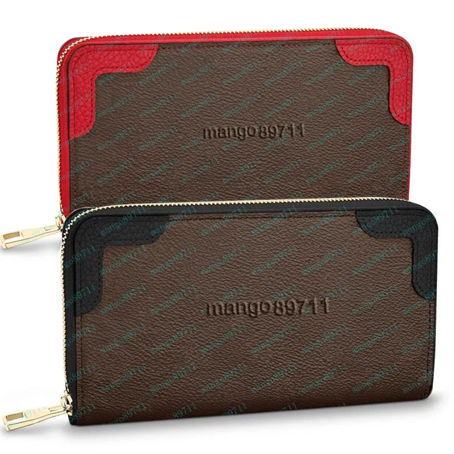 Womens Clutch Wallets Genuine Leather Single Zipper Wallet Clutch Wristlet Women Travel Long Purse with Dust Bag234H