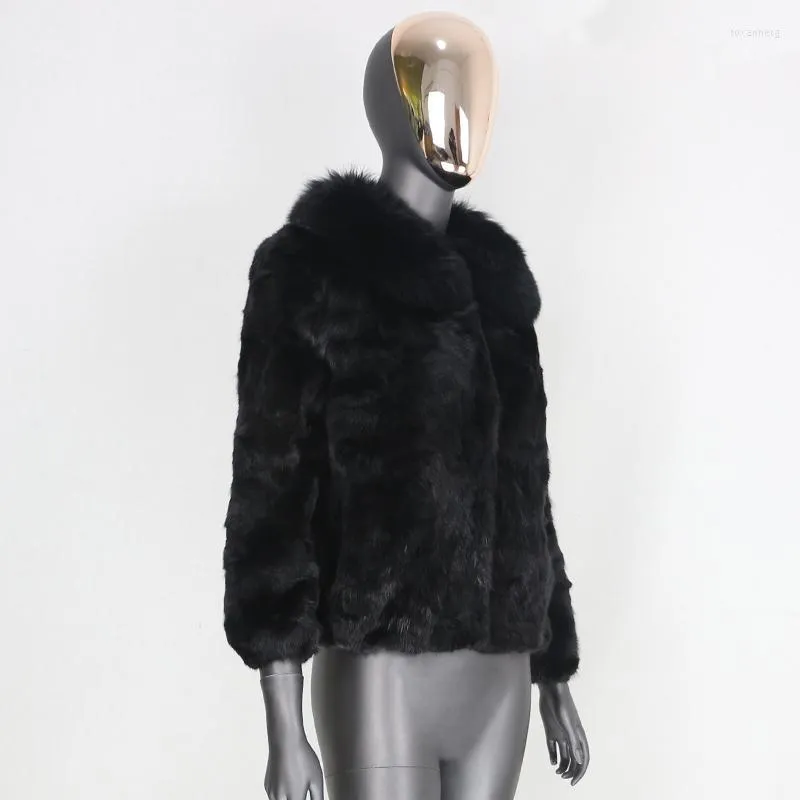 Delle donne Della Pelliccia Delle Donne Del Faux FURBELIEVE 2023 Giacca Invernale Delle Donne Cappotto Reale Naturale Collo di Visone Della Tuta Sportiva di Spessore Caldo streetwear Femminile