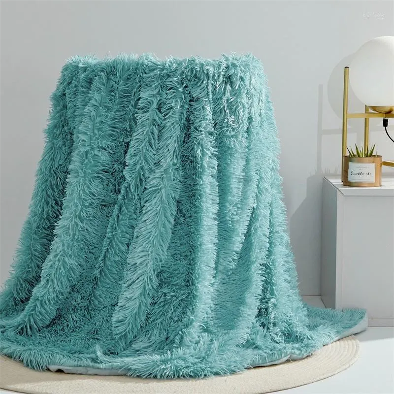 Dekens decoratieve extra zachte fuzzy faux fur gooi deken vaste microvezel luchtig voor bank sofa slaapkamer 80x120/130x160 cm