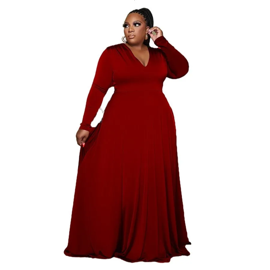 Wholesale Winter Plus Size Maxi Dresses Evening Dress With Long
