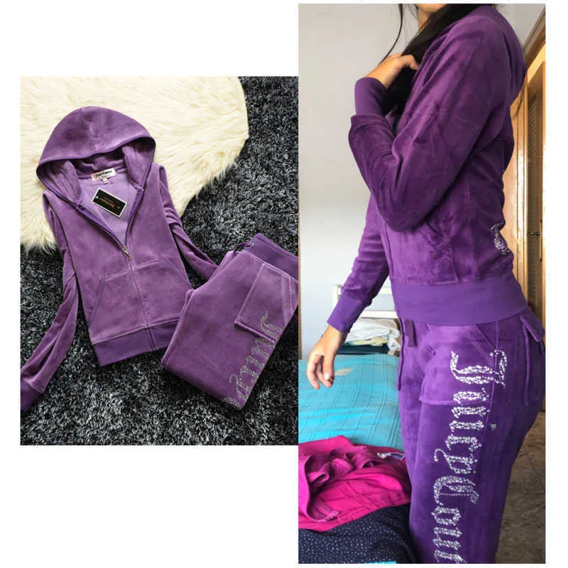 YICIYA Juicy trainingspak groothandel 2024 heet verkoop lente herfst dames velours trainingspak sets voor damesoutfits fluwelen rits sweatshirt en broek naaipak