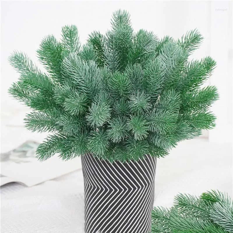 Decoratieve bloemen 1 stel romantische provencal dennennaalden voor kerstboomtakken nep planten huizendecoratie diy weddi