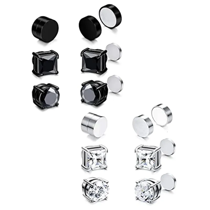 1 paio di orecchini magnetici con perno falso piercing al naso orecchini di cristallo clip punk zircone magnete con perno gioielli non penetranti 3/4/5mm  36