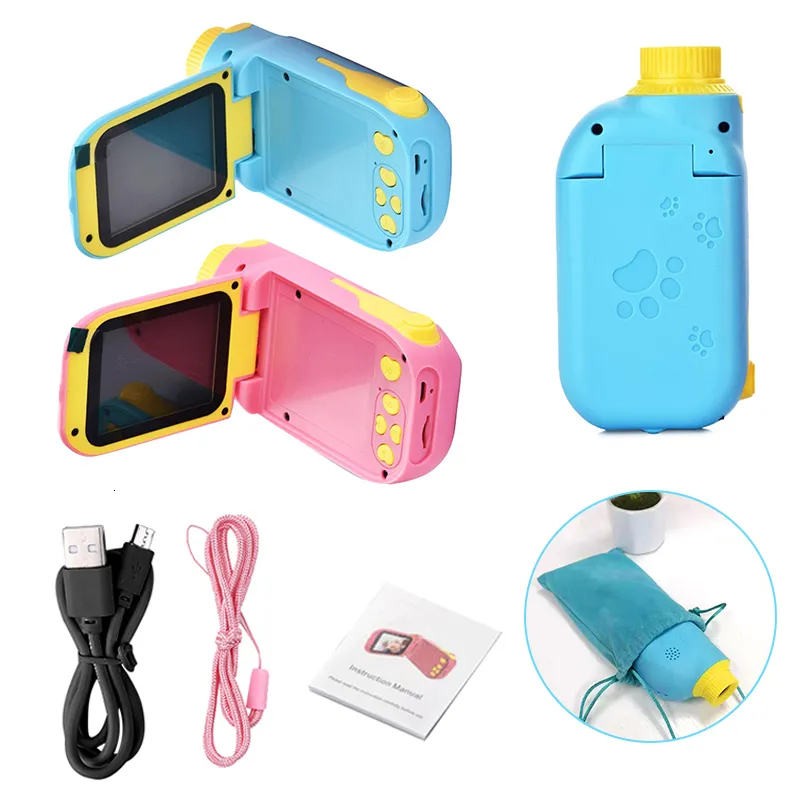 Caméras jouets 2 pouces HD numérique enfants caméscope jouets éducatifs IPS écran DV caméra vidéo USB charge enfants caméra vidéo en plastique avec lanière 230325