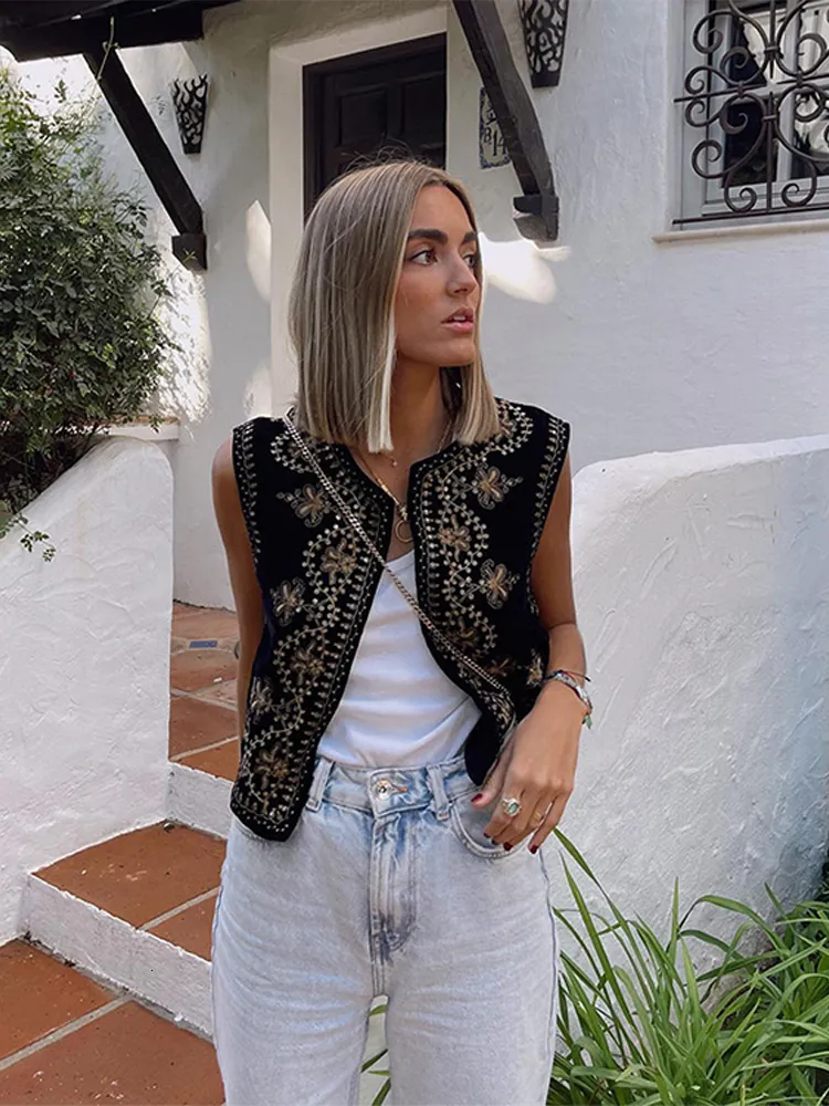 Gilet De Velours Brode A Floral Vintage Des Femmes Du 18 54 DHgate