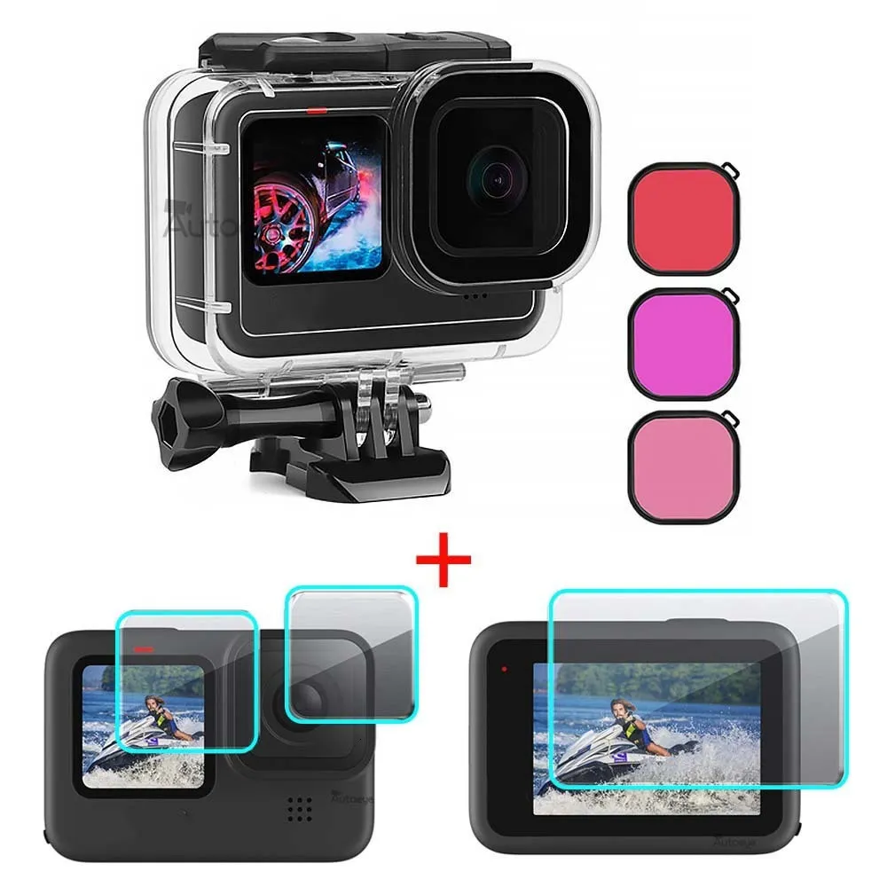 Selfie Monopods Waterproof Case for GoPro Hero 11 10 9 Black Accessories 60M Diving Housing Cover Protector Underwater Shell Go Pro 10 9 Camera 230325