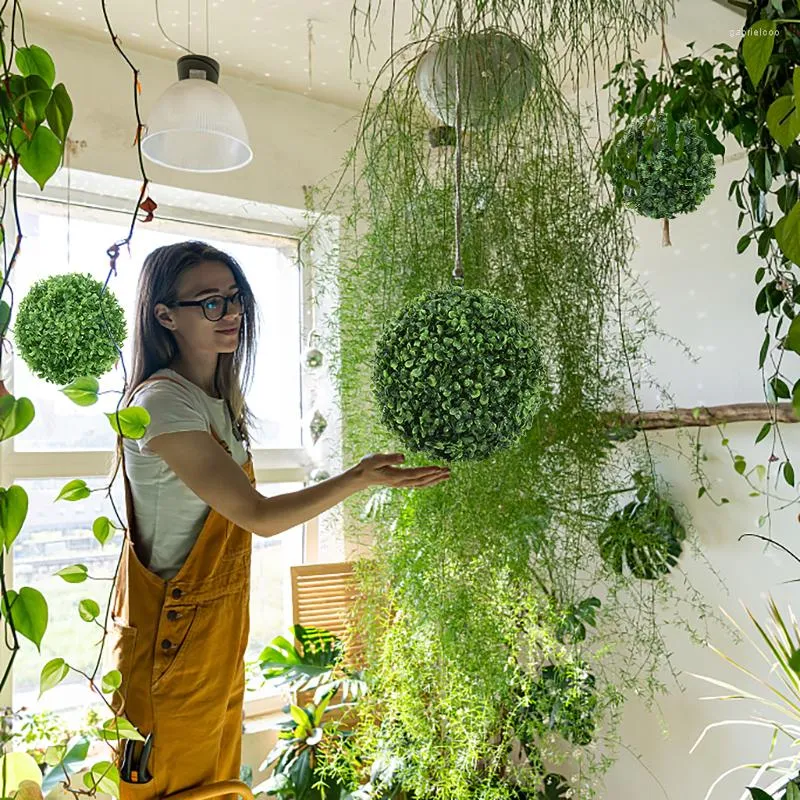 装飾的な花18/23/28cm DIY球状の人工植物装飾家庭庭のための偽の植物屋外の結婚式パーティー