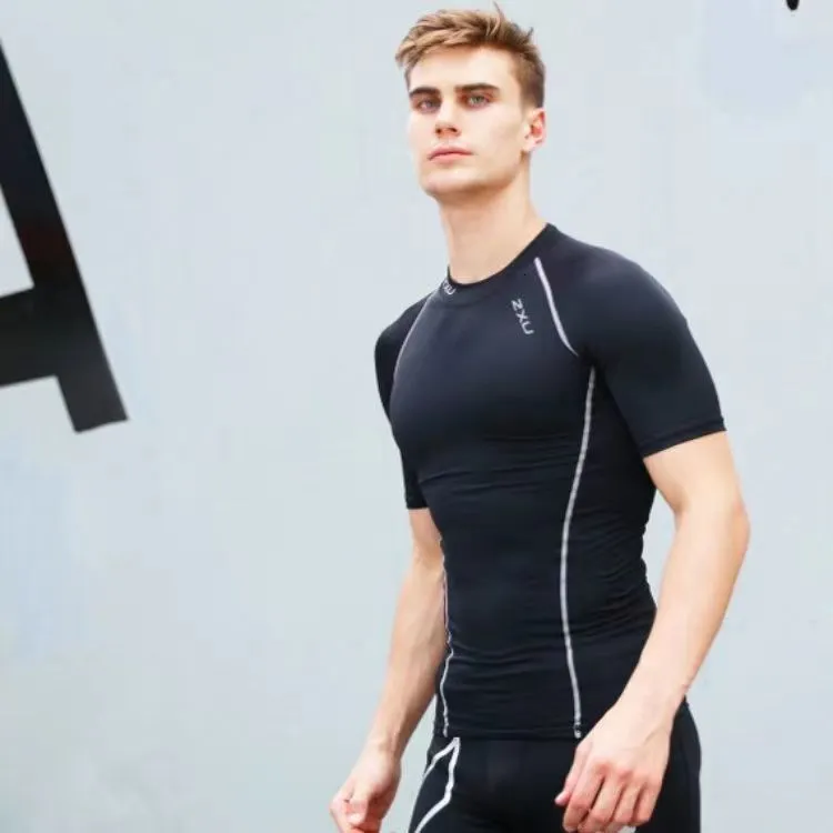 Magliette da uomo Sport Tight Top Running Abbigliamento ad alta compressione elastica Quick Dry Yoga Fitness Allenamento all'aperto 230325