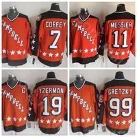 college wearStar 1984 Hockey Jersey All Ice Hockey Vintage 19 Steve Yzerman 11 Mark er 99 Wayne Gretzky 7 Paul Coffey Home Orange Stitc