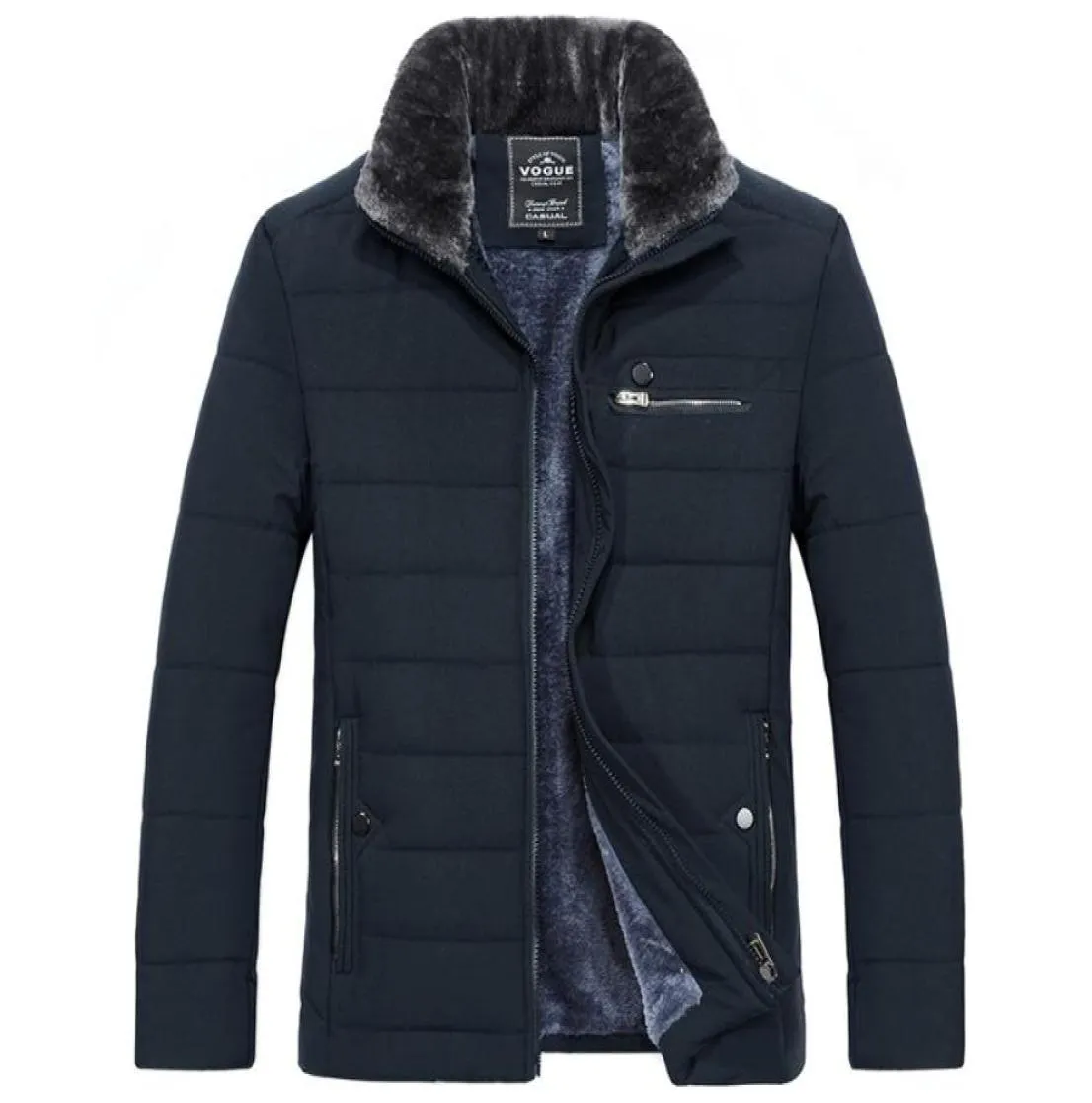 Men039s Warm Jacket Winter Parka Fur Collar Windbreaker Cotton Padded Anorak Thick Black Coat Male Casual Autumn Fleece Jacket 5230251