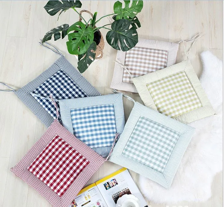 Pillow Chair Seat Pads S Plaid Mat Patio Home Kitchen Office Indoor Outdoor Dining Set 4 Colors /Decorative