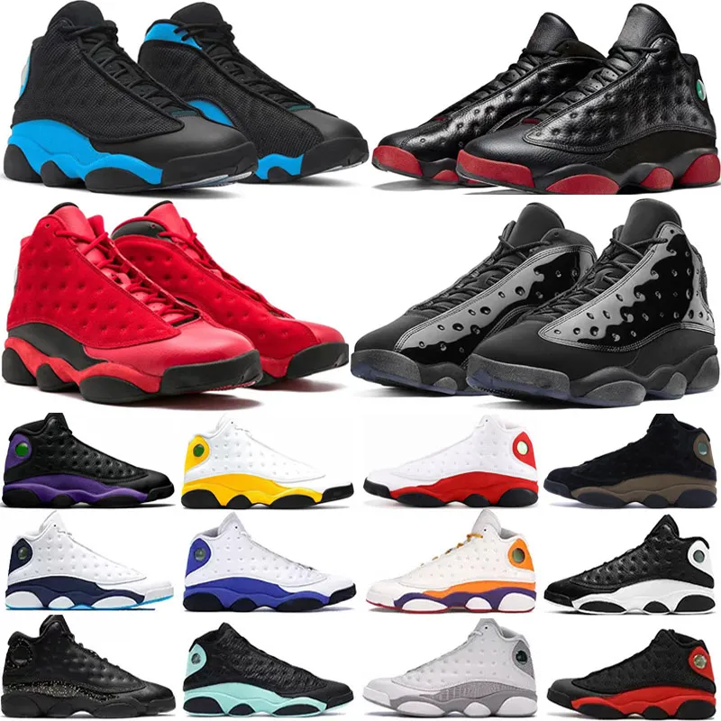 Jumpman 13 13s Мужские баскетбольные кроссовки Hyper Royal French Blue Linen Island Green Obsidian Bred Midnight Navy Black Cat Del Sol Barons Gym Flint Trainers Кроссовки