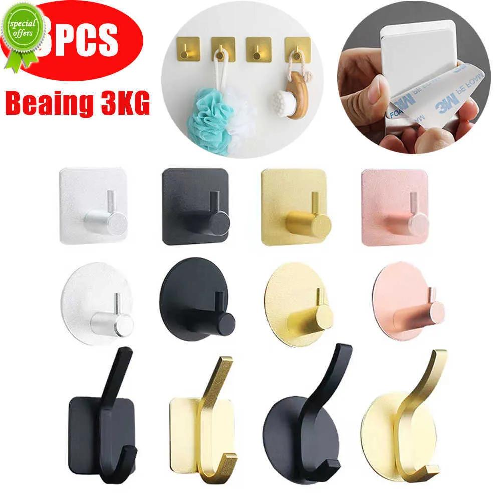 20PCS/lot Multi-purpose Wall Hook Door Key Cloth Coat Hook Bathroom Towel Robe Hanger Hook Adhesive Kitchen Hardware Bag Hook