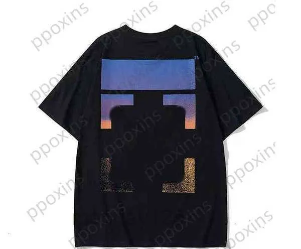 Kapalı Erkek Tişörtleri Offs Yaz Moda Beyaz ve Kızlar Yağlı Boya Kısa Kol UNISEX T-Shirt Baskılı Mektup Arka Printg2ma