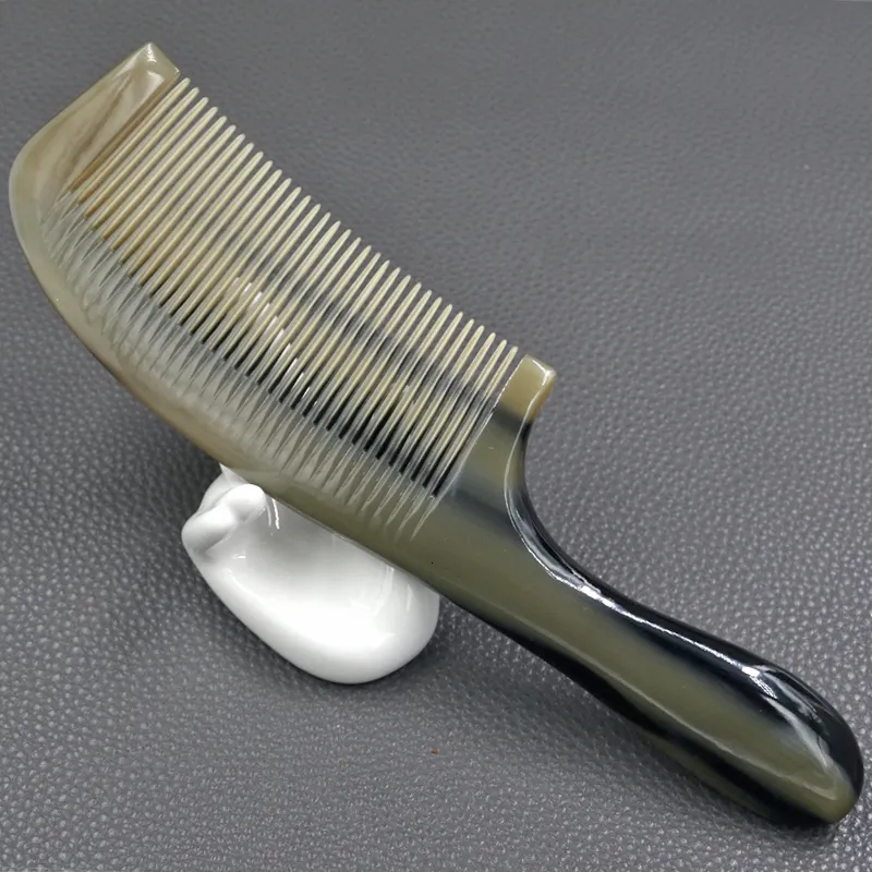 Hair Brushes 866 Inch Natural Yak Horn Round Handles Fine Tooth Comb Straighter AntiStatic Massage Brush 230325