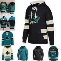 College Wear 65 Erik Karlsson Men s San Jose Sharks Blank Custom Jersey Hoodie Authentic Hoodies Jerseys Winter Sweatshirts