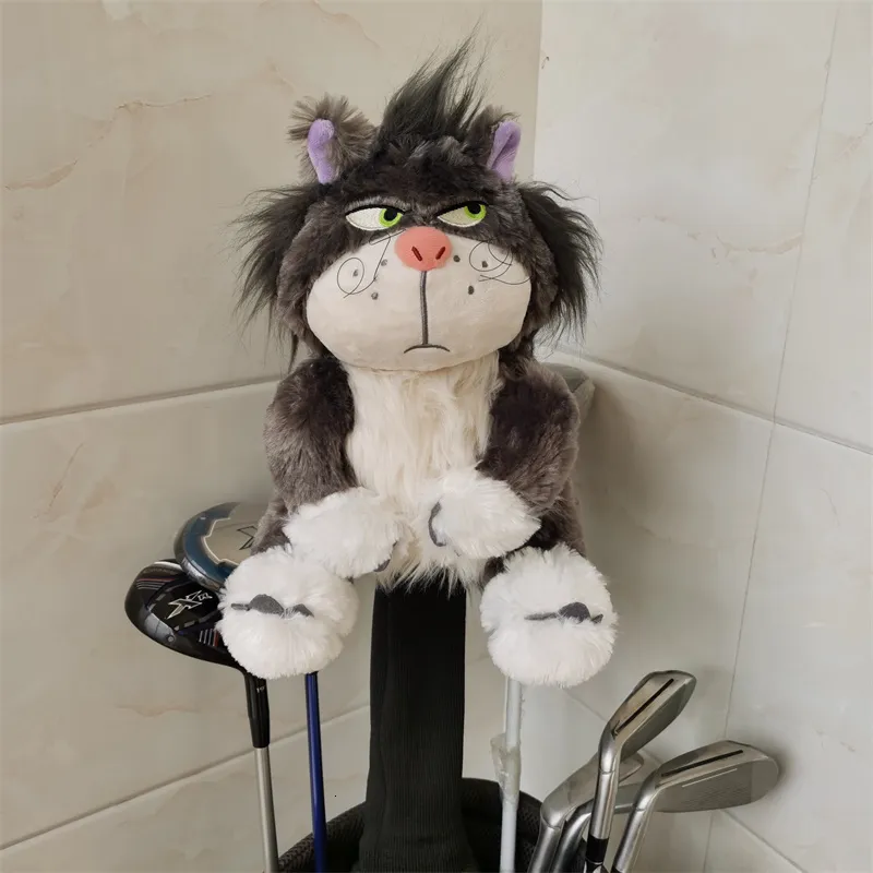 Other Golf Products Cat Golf Driver Head Cover Plush Golf 460cc DR UT Hybrid Lucifer Cat Headcover For Man Women 230324