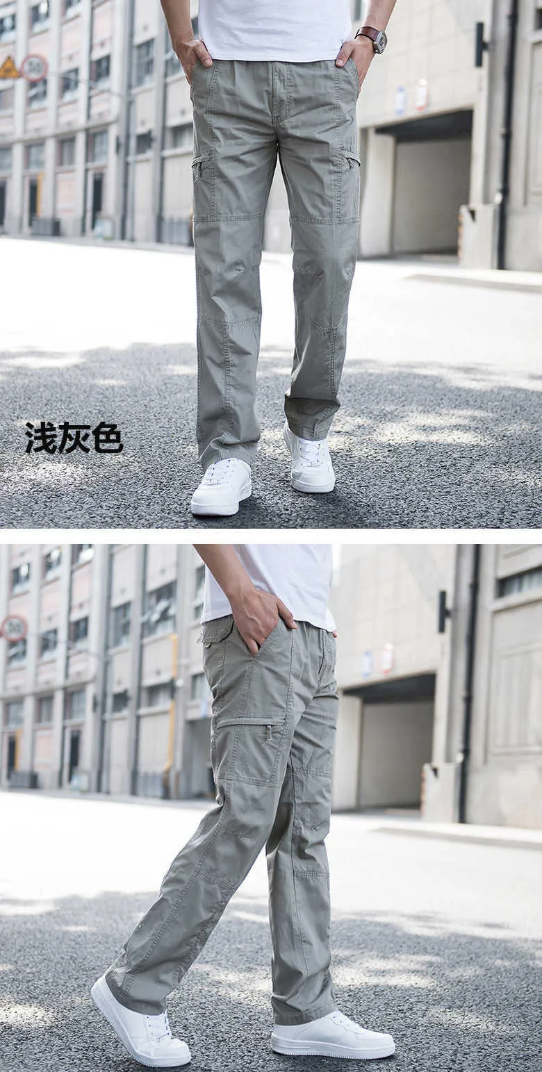 Men Baggy Pants Loose Fit Cargo Trouser Hip Hop Pocket Dance