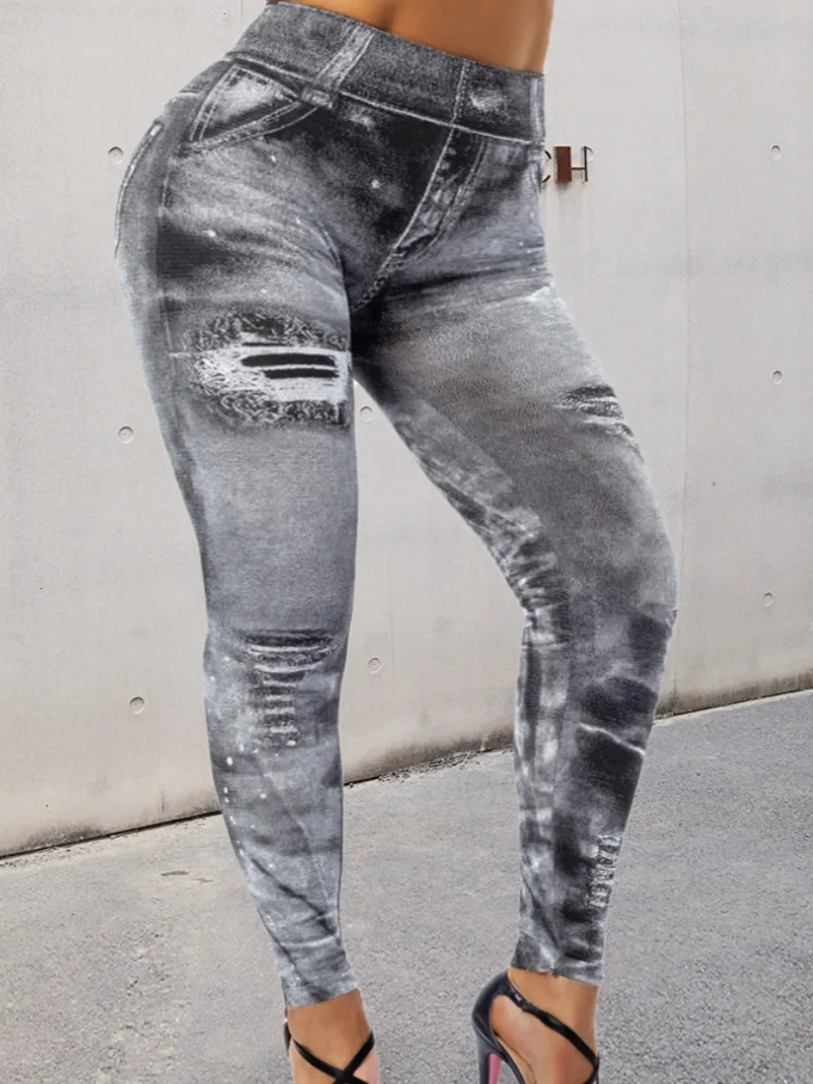 Legging jean femme online grande taille