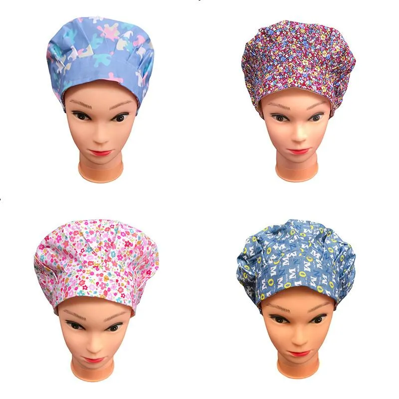 Beanies Beanie/Skull Caps Women Cotton Night Sleep Cap Hair Bonnet Hat Silk Head Wrap Wide Elastic Cover For Curly Springy Styling Kit