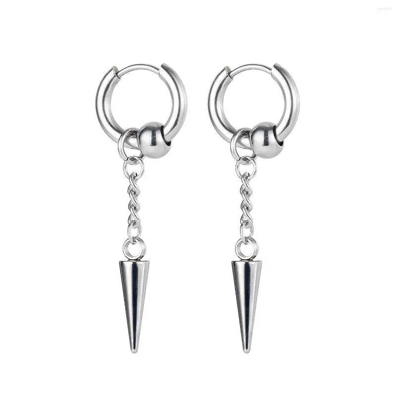 Hoop Earrings Fashion Stainless Steel Awl Chain Pendants Women Men's 2023 Trend Statement Jewelry Accessories For Teens