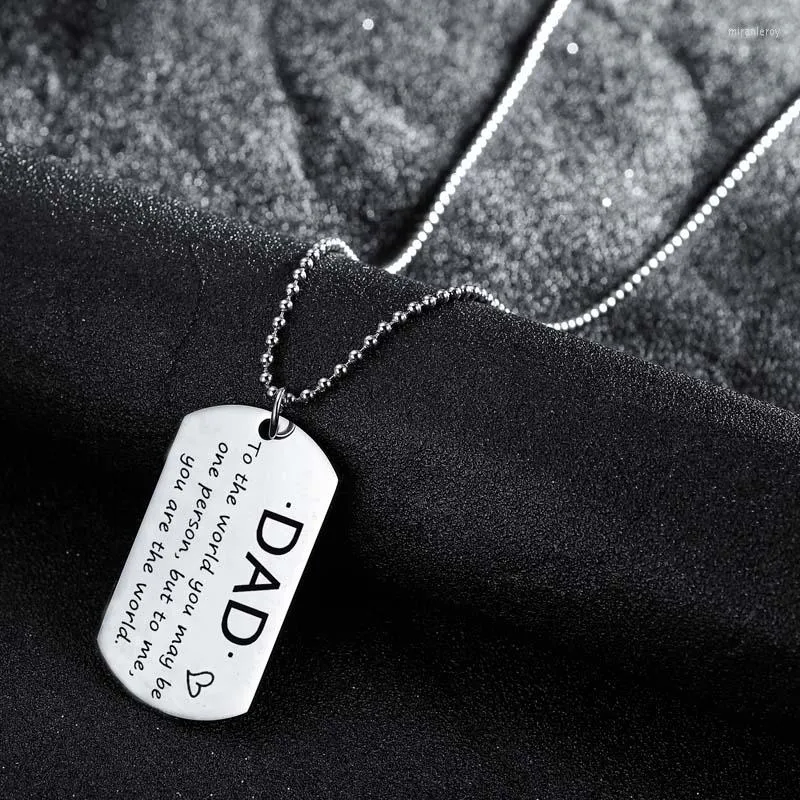 Pendant Necklaces Father's Day Gifts Dad To The World You May Be One Person But Me Are Necklace Stainless Steel Dog Tag