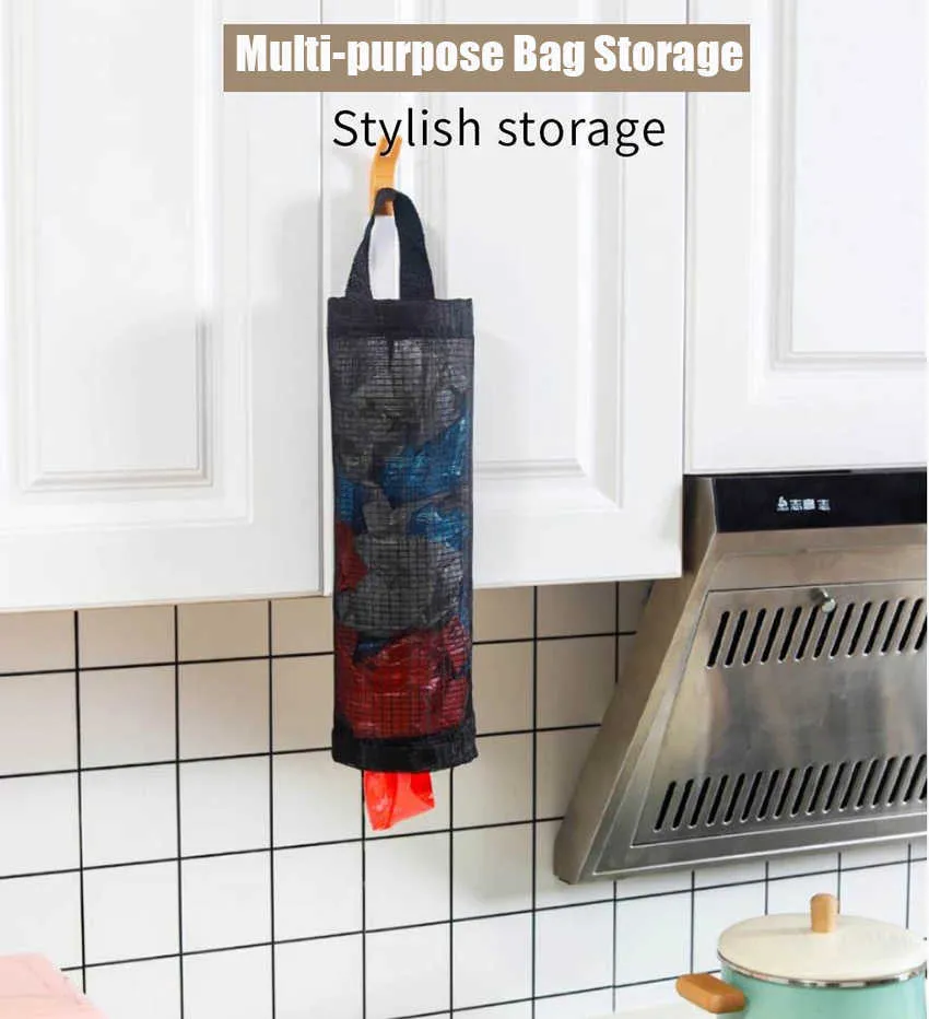 2 Pièces Range Sac Plastique Distributeur - Organisateur Cuisine Autocollant 26x22cm