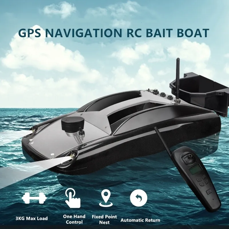 ElectricRc Tekneler GPS Navigasyon Otomatik Dönüş Balıkçılık Çift Bağımsız Kontrol Hopper 500m Mesafe 3kg Yük Antistorm Yem 230325