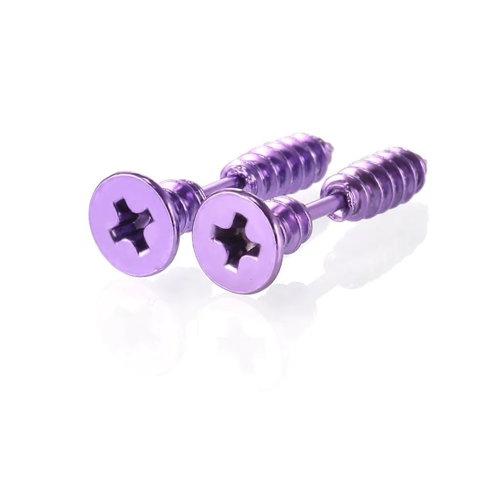 Näsringar studs gofei varumärke1pair skruvörhängen män rostfritt stål unisex punk stud örhänge rock gotisk öron plugg cheater piercing spiral smycken 230325